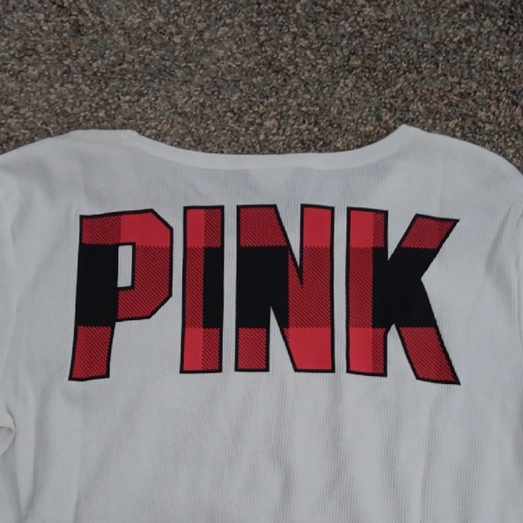 PINK Victoria's Secret White Long Sleeve Tee - Picture 3 of 3